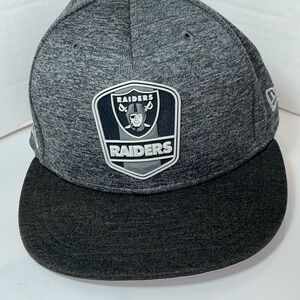 New Era 59fifty Oakland Raiders Baseball Hat Gray Hat Black Lid